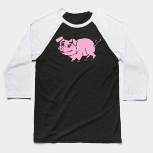 Glückliches Schwein Baseball T-Shirt